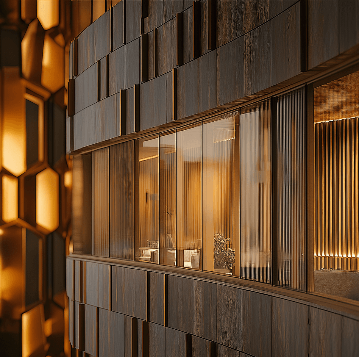 Office with a glass view for a bridge