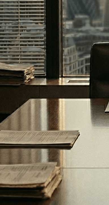 Office desk with papers